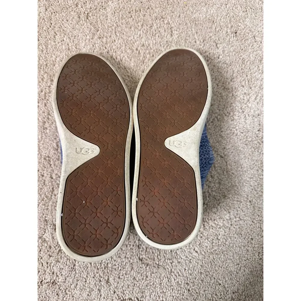UGG Women's Sammy Sneakers Shoes Blue White Low Top Slip On Mesh size 7